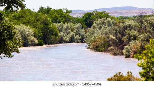 San Juan River Flows Through Northern New Mexico Landscape Crisscrossing The Original Route 66