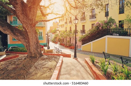 San Juan Streets On A Sunset