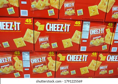 San Leandro, CA - August 4, 2020: Cheese Flavored Crackers For Sale