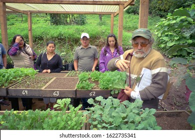 San Lucas Sacatepequez, Sacatepequez / Guatemala - CERCA 2019: Students Participating To A Sustainable Horticulture Class At Huerto Chikach

