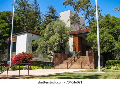 San Luis Obispo, California USA - May 31, 2016: City Hall Building, 1951, Houses Municipal Offices Including Mayor, City Council, City Clerk, Finance Human Relations And Administration. 990 Palm St.