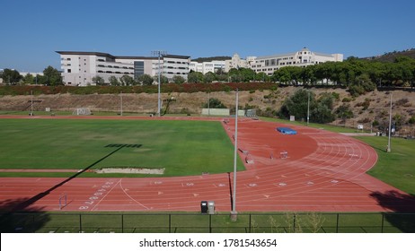 San Marcos, CA / USA - July 21, 2020: Long Shot Of California State University San Marcos (CSUSM) Athletic Fields