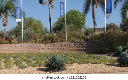 San Marcos, CA / USA - September 24, 2020: Signage For California State University San Marcos