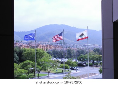 San Marcos, CA/USA - November 2020: CSUSM California State University San Marcos Flags