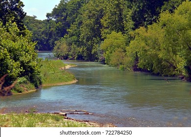 San Marcos River Flowing Through Texas Near Prairie Lea, Texas