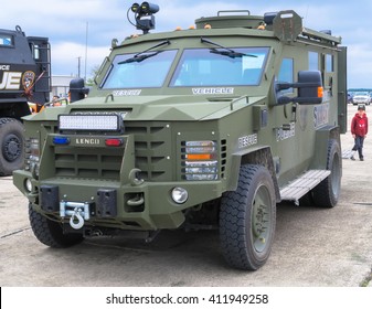 SAN MARCOS, TEXAS - APRIL 16 2016: Lenco BearCat Truck Configured As A Police Rescue Vehicle