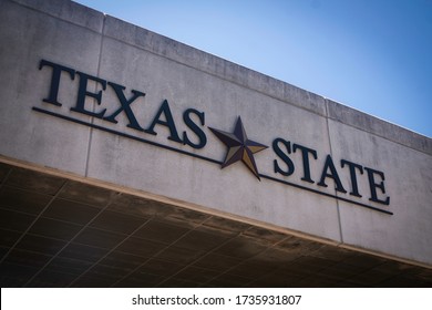 San Marcos, Texas - May 19 2020: Texas State University Text With Star Logo