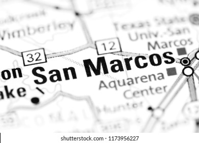 San Marcos. Texas. USA On A Map