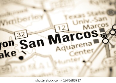 San Marcos. Texas. USA On A Map