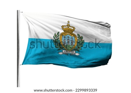 San Marino flag isolated on white background with clipping path. flag symbols of San Marino. flag frame with empty space for your text.