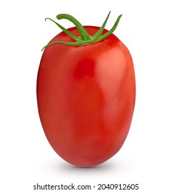 San Marzano, Plum Or Roma Tomato  On Isolated Background Including Clipping Path.