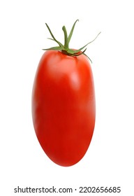 San Marzano, Plum Or Roma Tomato Isolated On White Background Including Clipping Path.	