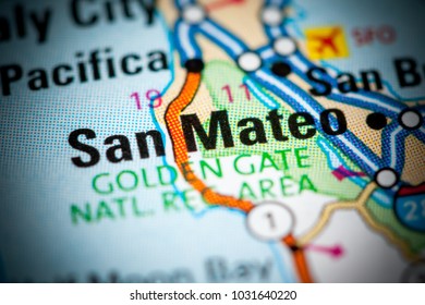 San Mateo. California. USA On A Map.