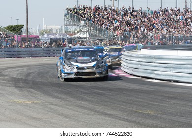 San Pedro, CA - October 14, 2017: Ralleycross Drivers Competing During The Red Bull GRC Global Rallycross Championship.