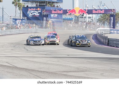 San Pedro, CA - October 14, 2017: Ralleycross Drivers Competing During The Red Bull GRC Global Rallycross Championship.