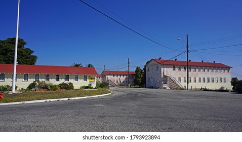 San Pedro, California USA - August 9, 2020: Former Barracks And Administration Buildings At Fort MacArthur, 1940s, Now The Angels Gate Cultural Center, With Artist Studios And Galleries