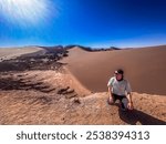 San Pedro de Atacama, Antofagasta Region, Chile - September 20, 2024: Valley of the Moon is a desert landscape and tourist attraction point, located in the Atacama Desert, the driest in the world.