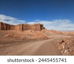 San Pedro de Atacama desert, Antofagasta, Chile. February, 10, 2024. Amphitheater of Valle de la Luna, Valley of the Moon, located at Las Salinas area, Cordillera de la Sal