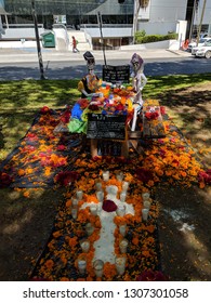 San Pedro Garza Garcia, Mexico - October 27, 2018 : Ofrenda In The Street On Calzada Del Valle
