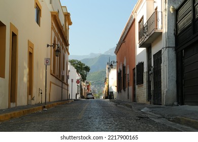 San Pedro Garza Garcia, Mexico - September 25, 2022: Beautiful View Of City Street With Buildings