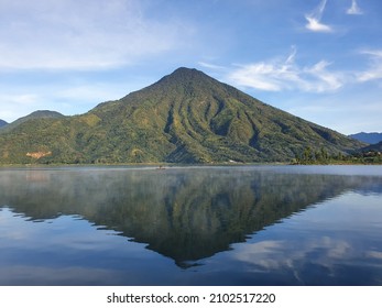 San Pedro Volcano Reflection On Lake Atitlán In A Sunny Day