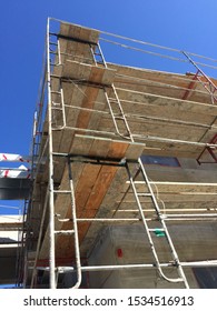 San Rafael CA/USA - 09/05/2019: Scaffolding Of Building Under Construction