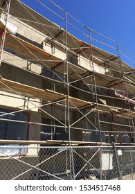 San Rafael CA/USA - 09/05/2019: Scaffolding And Building Construction