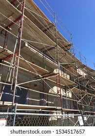 San Rafael CA/USA - 09/05/2019: Scaffolding For Building Under Construction 