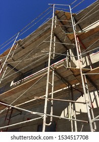 San Rafael CA/USA - 09/05/2019: Scaffolding For Building Construction