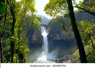 San Rafael Falls. The Largest Waterfall in Ecuador - Powered by Shutterstock