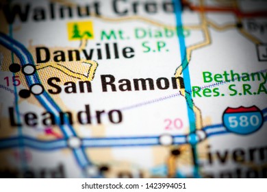 San Ramon. California. USA On A Map