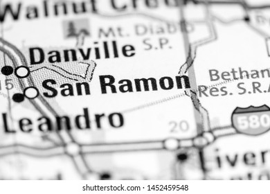 San Ramon. California. USA On A Map