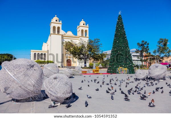 San Salvador Cathedral Christmas Decorations On Stock Photo Edit Now 1054591352