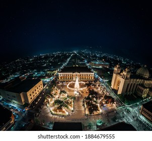 San Salvador Historic City At Christmas Night, El Salvador