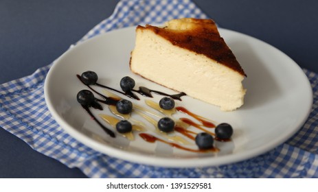 San Sebastian Cheesecake On The Plate