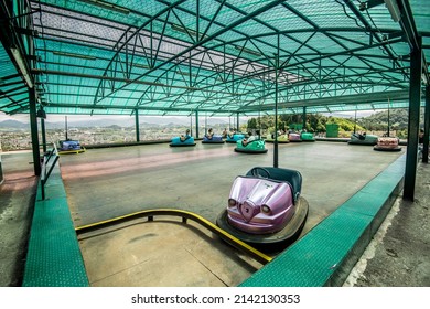 San Sebastian, Spain - July 26 2016: Bumper Cars At Monte Igueldo Amusement Hall.