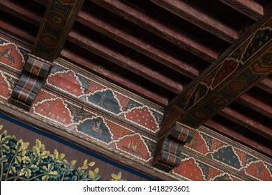 San Simeon, California - June 15 2018: Ceiling Details At Hearst Castle, A National Historic Landmark Built By William Randolph Hearst And Architect Julia Morgan, From 1919 To 1947. 