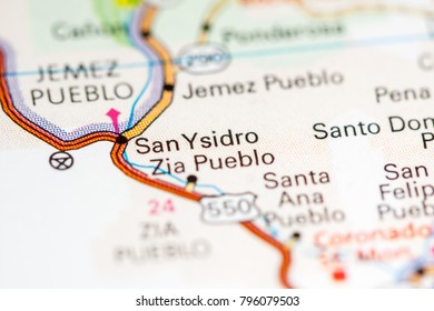 San Ysidro. New Mexico. USA On A Map