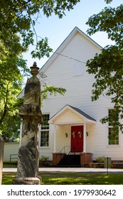 The Sanctuary Of An Old Rural Church Seen From The Old Cemetery In Front.