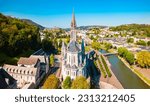Sanctuary of Our Lady of Lourdes is a roman catholic church in Lourdes town in France