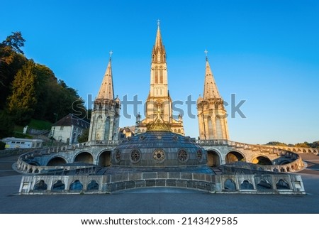 Sanctuary of Our Lady of Lourdes is a roman catholic church in Lourdes town in France