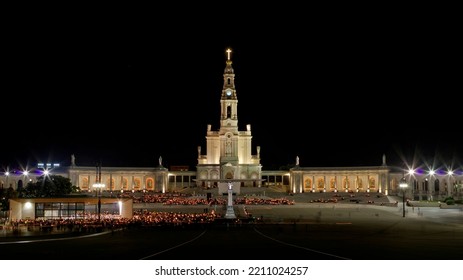 The Sanctuary Of Our Lady Of The Rosary Of Fátima (Santuário De Nossa Senhora Do Rosário De Fátima) At Night