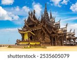 Sanctuary of Truth in Pattaya, Thailand in a summer day