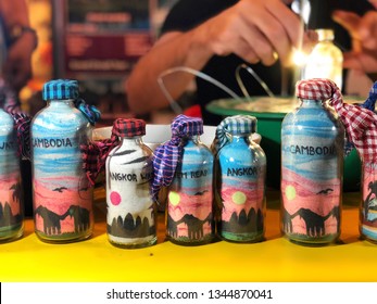 Sand Art In Bottle At Night Market Seam Reap Cambodia