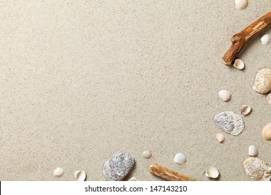 Sand Background. Sandy Beach Texture. Summer Concept. Top View