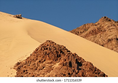 Sand Barchan In African Desert. Egypt Landscape.