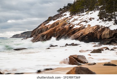 Sand Beach Acadia National Park Winter 2021