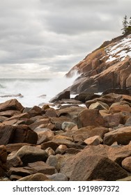 Sand Beach Acadia National Park Winter 2021