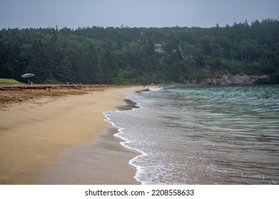 Sand Beach Of Acadia National Park On East Side Of Mount Desert Island.