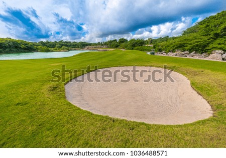 Sand bunkers at the golf course.